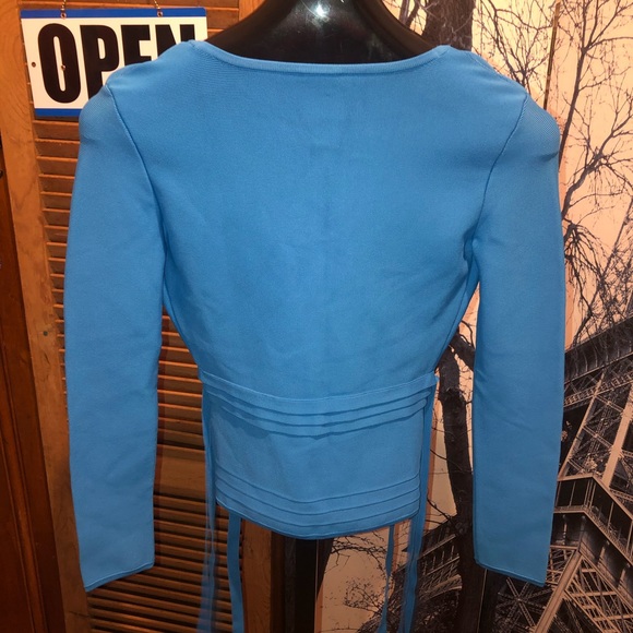 Herve Leger Blue Top with Band - Picture 2 of 11